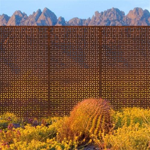 weathering steel fence